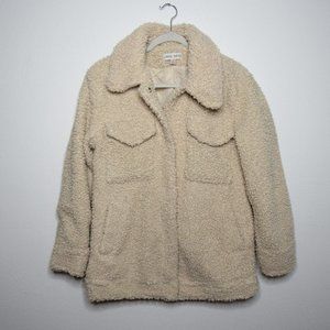 Sherpa Teddy Jacket Beige Cream Size Small by KNOX ROSE